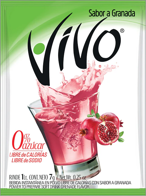 Jugo en Polvo Vivo Granada ( 12 UD )