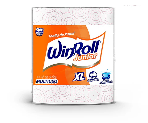 Toalla de Papel Multiuso 2 Hojas Winroll Junior XL ( 6 x 1 Rollo )