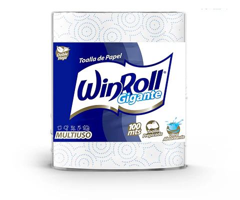 Toalla de Papel Multiuso 2 Hojas Winroll Gigante ( 6 x 100 MT )