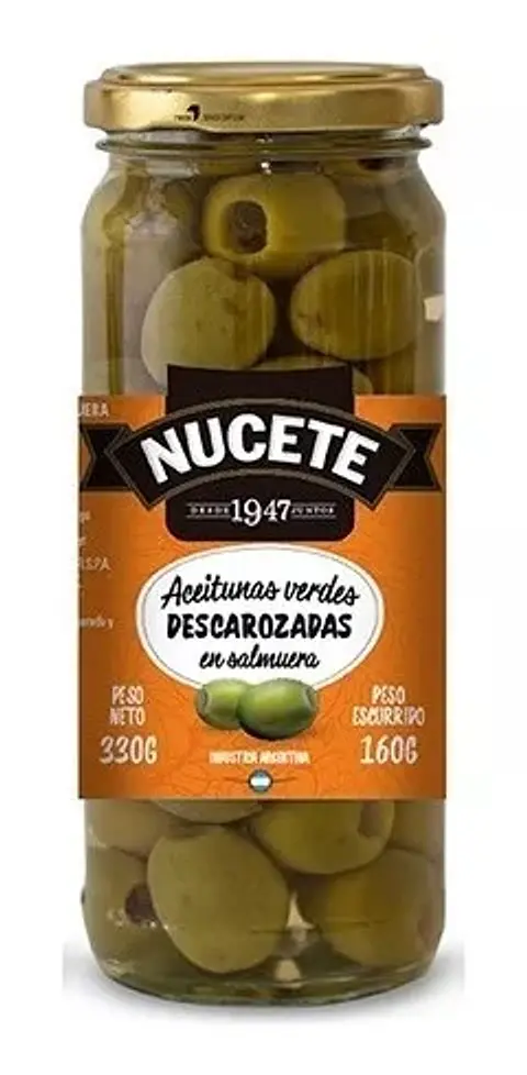 Aceituna Verde Descarozada Nucete Frasco ( 330 G )