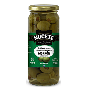 Aceitunas Nucete Rellena Pimiento Morrón ( 330 G )