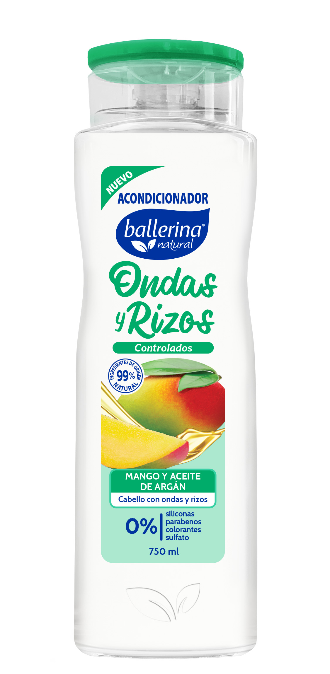 Acondicionador Ballerina Botella Ondas y Rizos ( 2 x 750 ML ) 1