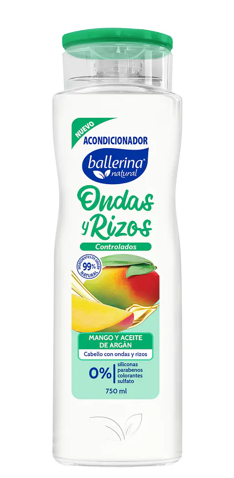 Acondicionador Ballerina Botella Ondas y Rizos ( 2 x 750 ML )