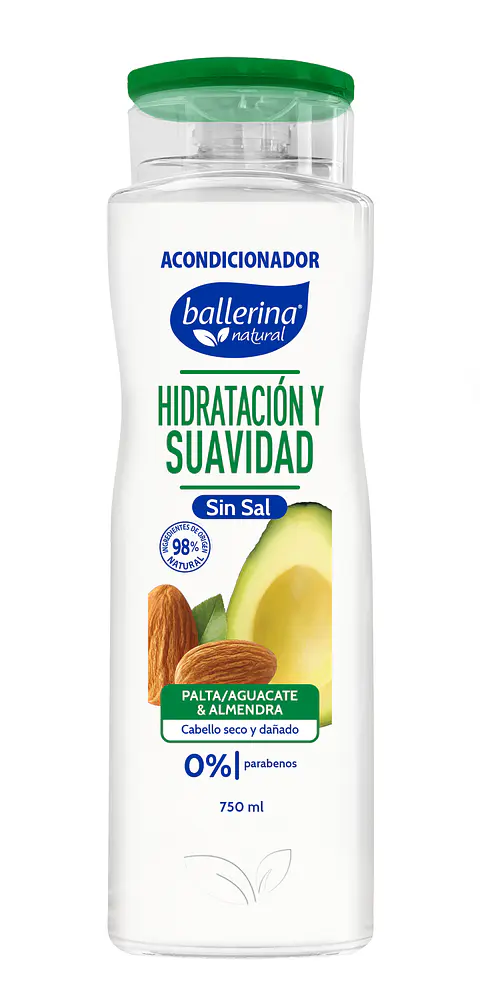Acondicionador Ballerina Botella Palta y Almendra ( 2 x 750 ML )
