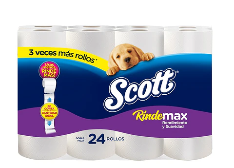 Papel Higiénico Scott Rindemax ( 3 x 24 Rollos )