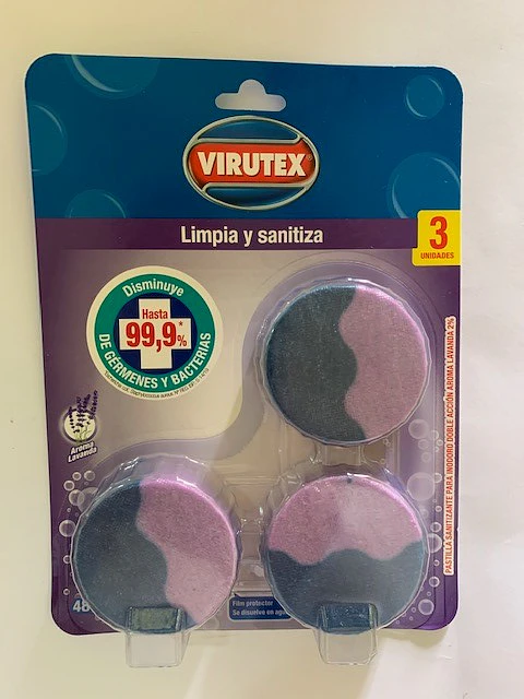 Pastillas Desinfectantes para Inodoro Aroma Lavanda Virutex ( 3 x 3 UD )
