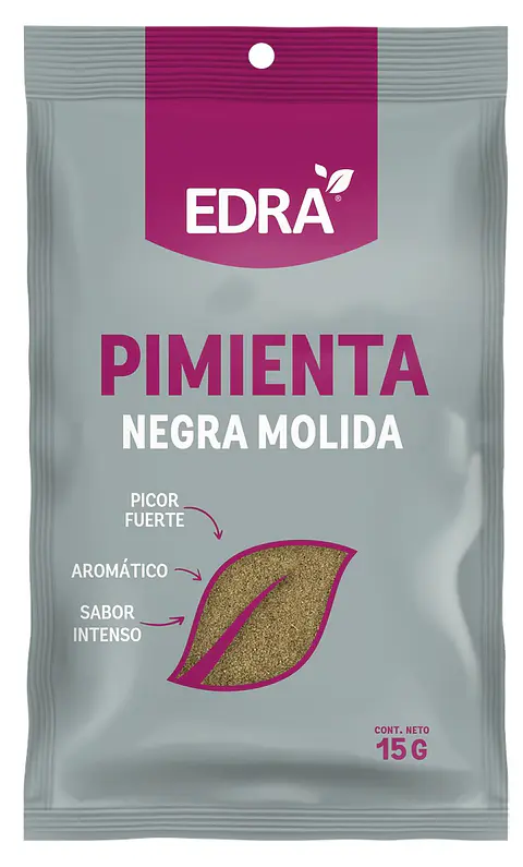 Pimienta Negra Molida Edra ( 5 x 15 G )