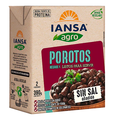 Porotos Negros Iansa Agro ( 3 x 390 G )