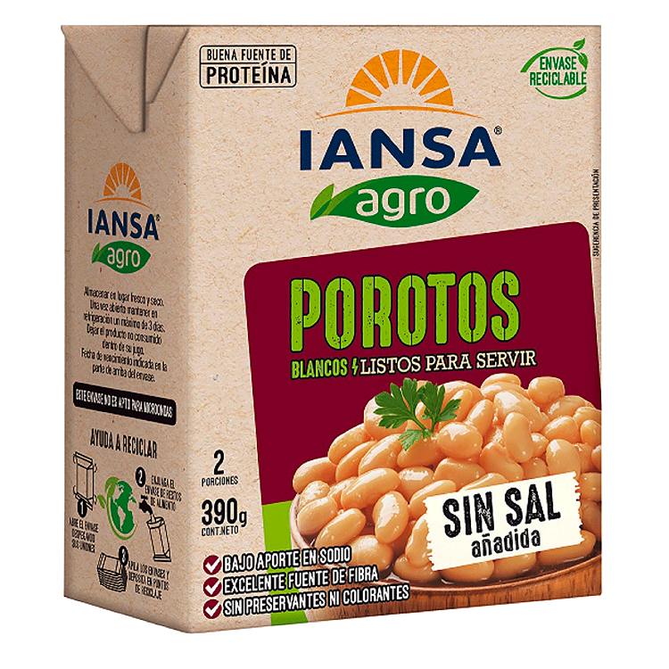 Porotos Blancos Iansa Agro ( 3 x 390 G ) 1