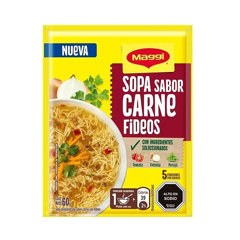 Sopa Carne con Fideos Maggi ( 20 UD )