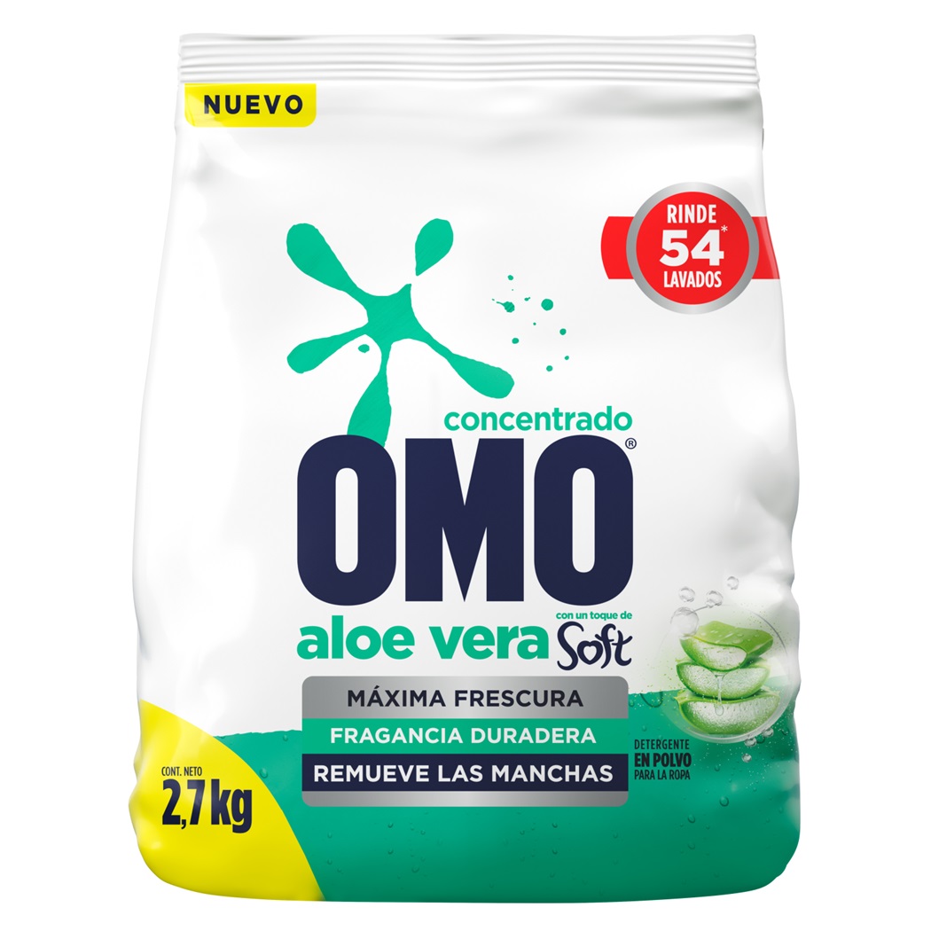 Detergente en Polvo Omo Matic Soft Aloe Vera ( 2.7 KG ) 1