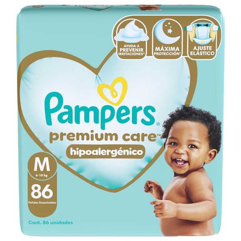 Pañal Pampers Premium Care Quincenal M ( 86 Pañales ) 1