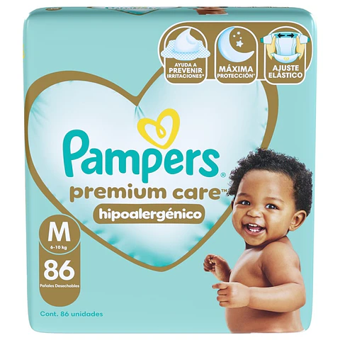 Pañal Pampers Premium Care Quincenal M ( 86 Pañales )