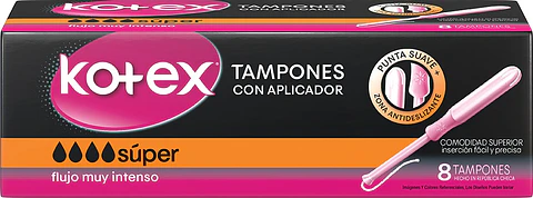 Tampones Kotex Súper con Aplicador ( 4 x 8 UD )