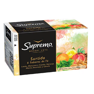 Té Supremo Ceylan 6 Sabores Surtidos ( 4 x 20 Bolsitas )