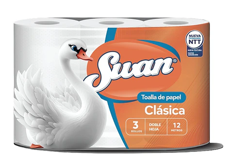 Toalla de Papel Swan 12 Metros ( 8 x 3 Rollos )