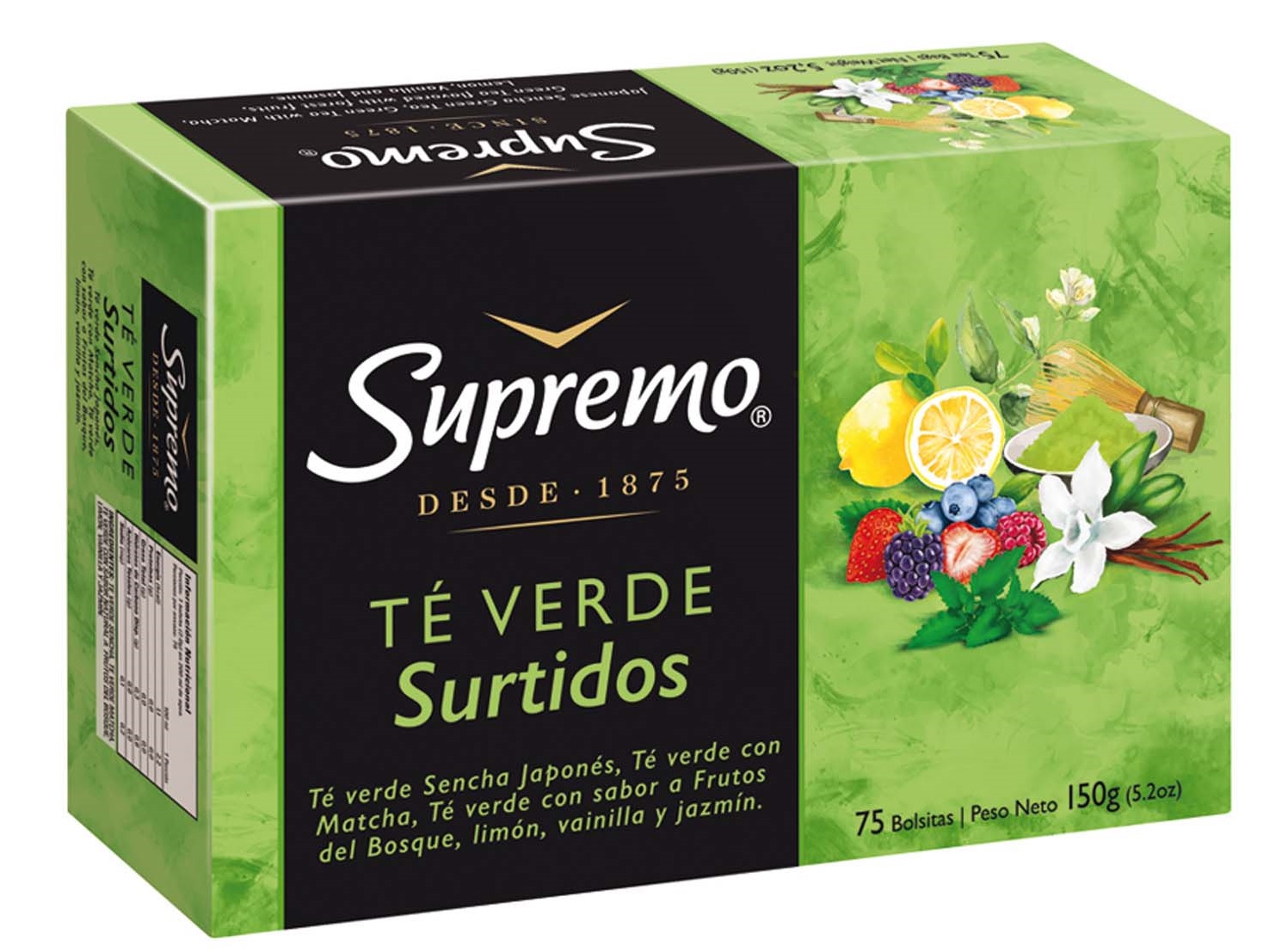 Té Supremo Verde Surtido ( 5 x 75 Bolsitas ) 1