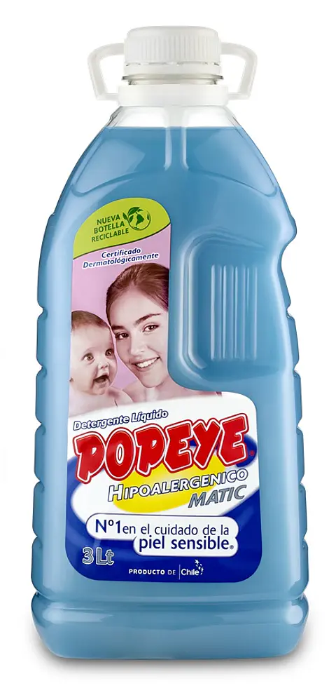 Detergente Líquido Hipoalergénico Botella Popeye ( 3 LT )