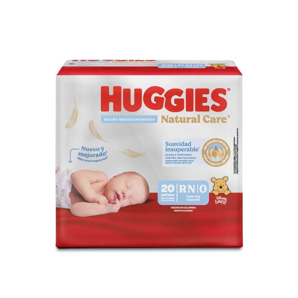 Pañal Huggies Natural Care Recién Nacido ( 20 Pañales ) 1
