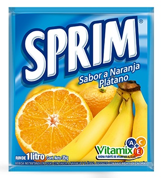Jugo en Polvo Sprim Naranja Plátano ( 10 UD )