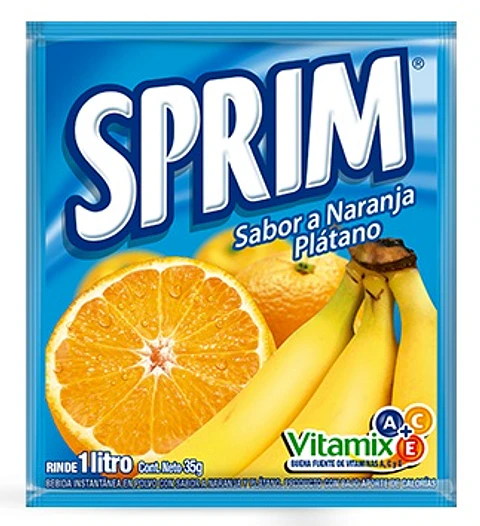Jugo en Polvo Sprim Naranja Plátano ( 10 UD )
