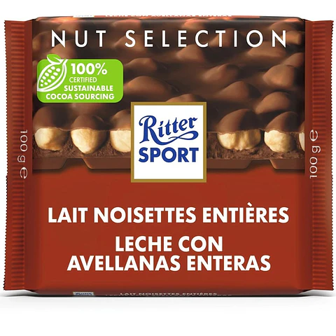 Chocolates Ritter Sport Leche con Avellanas ( 2 x 100 G )