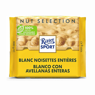 Chocolates Ritter Sport Blanco con Avellanas ( 2 x 100 G )