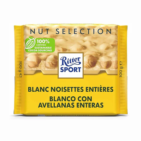 Chocolates Ritter Sport Blanco con Avellanas ( 2 x 100 G )