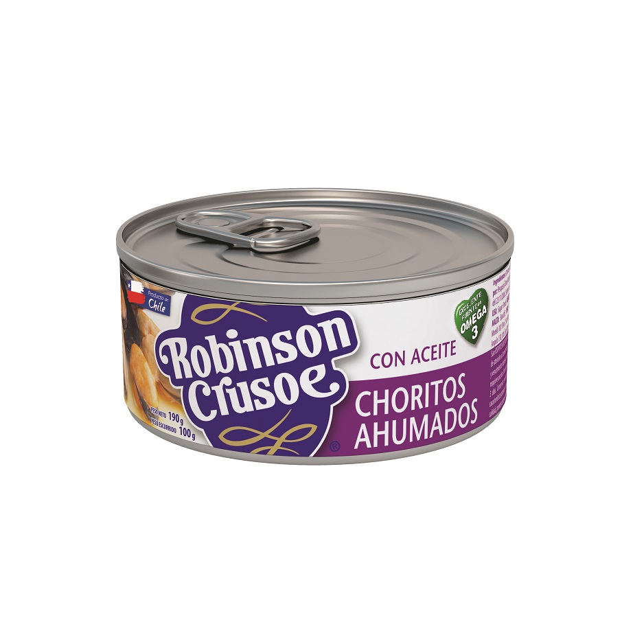 Choritos Ahumados en Aceite Robinson Crusoe ( 3 x 190 G ) 1