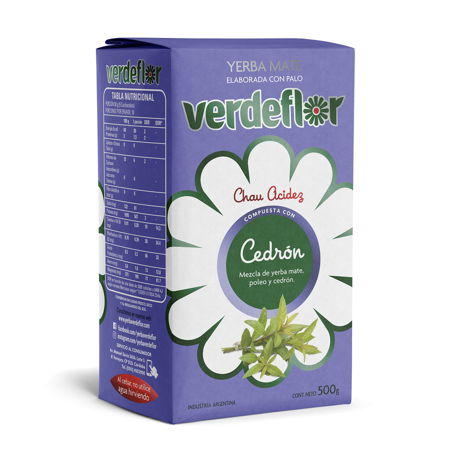 Yerba Mate Verdeflor Cedrón ( 3 x 500 G ) 1