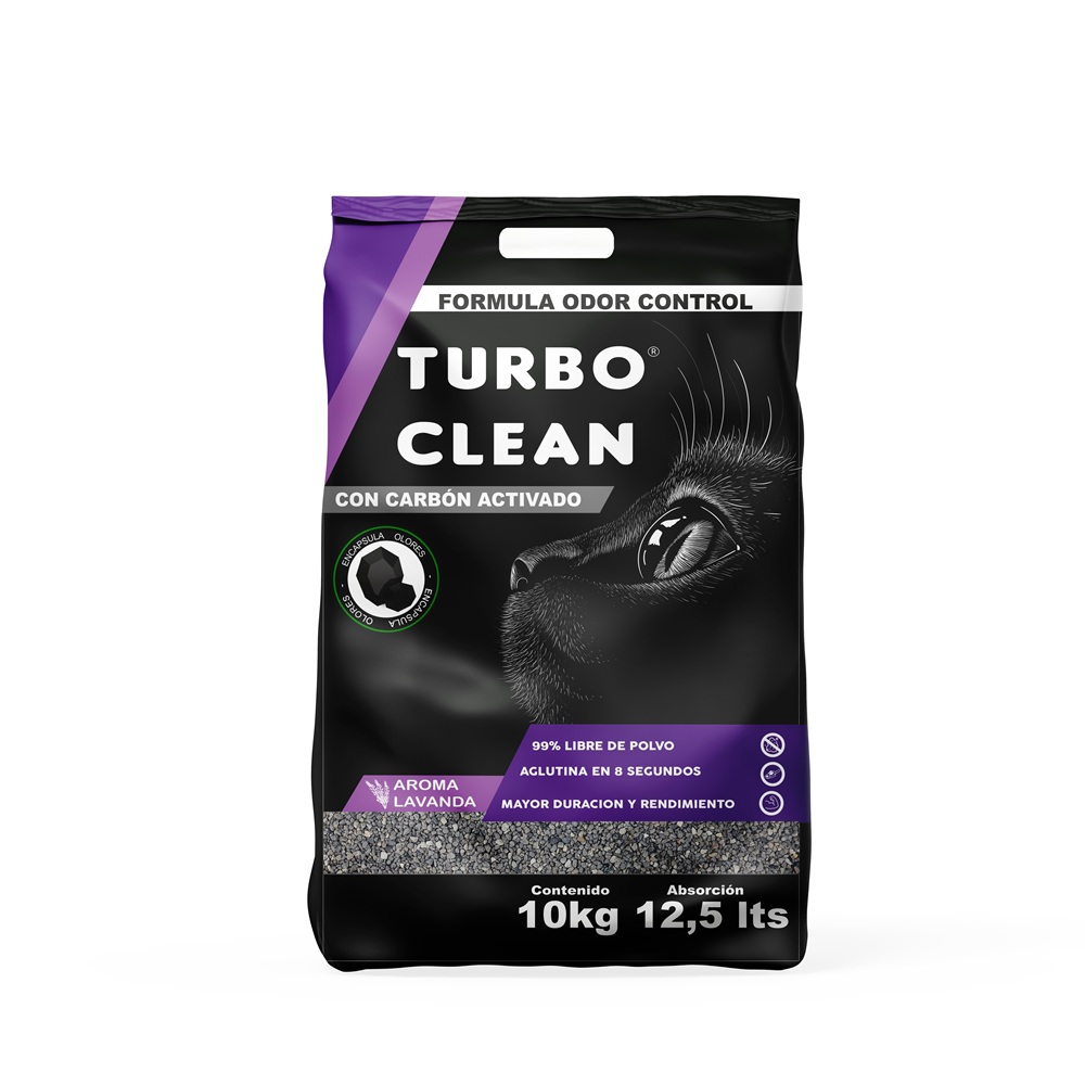 Arena Sanitaria para Gatos Turbo Clean Aglutinante Lavanda ( 10 KG ) 1