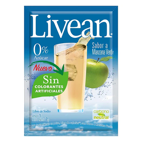 Jugo en Polvo Livean Manzana ( 10 UD )