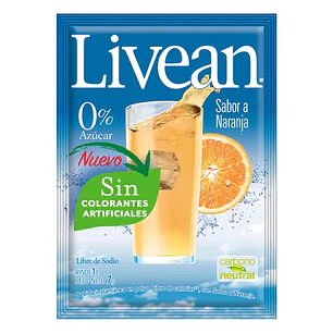 Jugo en Polvo Livean Naranja ( 10 UD )