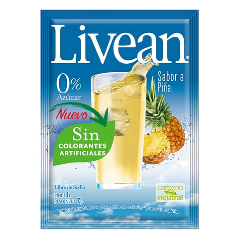 Jugo en Polvo Livean Piña ( 10 UD )