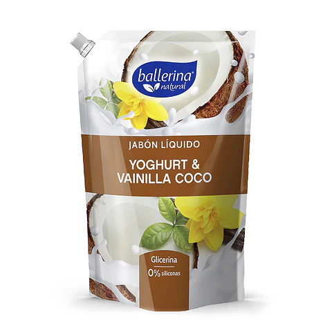 Jabón Ballerina Doypack Yoghurt Vainilla y Coco ( 2 x 750 ML )