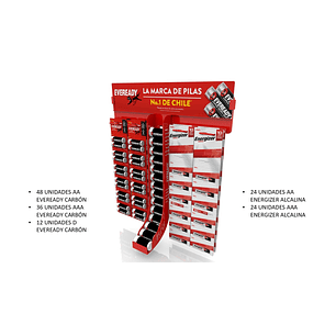 Exhibidor Pilas Eveready Energizer Grande ( 1 UD )