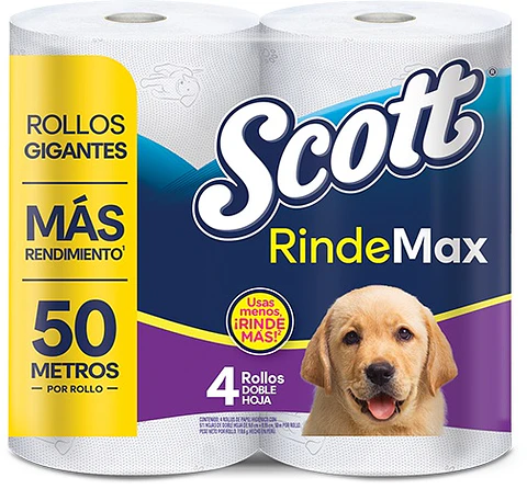 Papel Higiénico Scott Rindemax 50 Metros ( 6 x 4 Rollos )