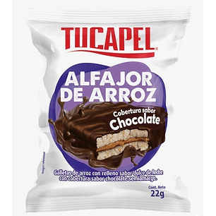 Alfajor de Arroz Relleno Dulce de Leche Tucapel ( 30 x 22 G )