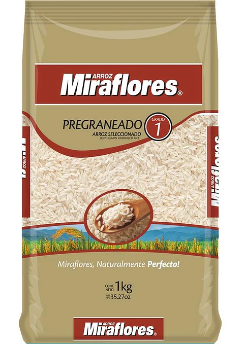 Arroz Grado 1 Pregraneado Miraflores ( 5 x 1 KG )