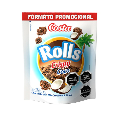 Chocolate Rolls Crispy Coco Costa ( 3 x 80 G )