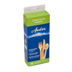 Mix Cubiertos de Madera Andes ( 24 UD )