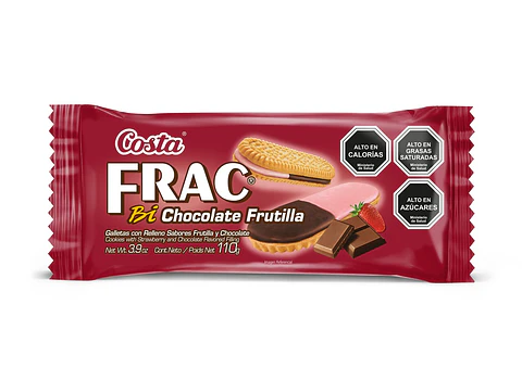 Galleta Frac Bi Chocolate Frutilla Costa ( 4 x 110 G )