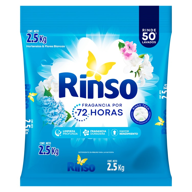 Detergente en Polvo Rinso Hortensias y Flores Blancas ( 2.5 KG ) 1