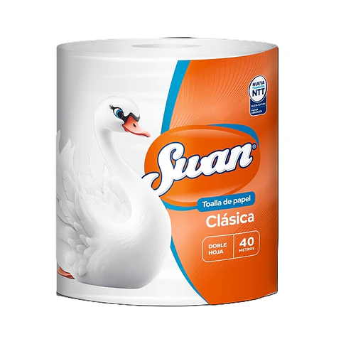 Toalla de Papel Swan Clásica 40 Metros Doble Hoja ( 12 x 1 Rollo )