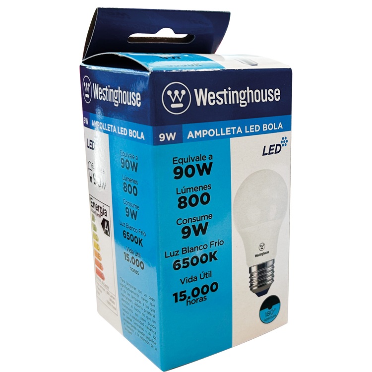 Ampolletas Led Luz Blanca 9 Watts Westinghouse ( 6 UD )