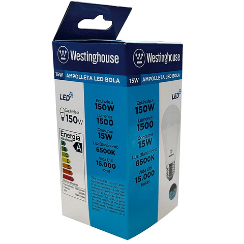 Ampolletas Led Luz Blanca 15 Watts Westinghouse ( 6 UD )
