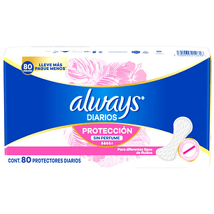 Protectores Diarios sin Perfume Always ( 3 x 80 UD )