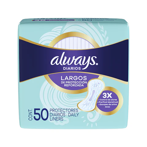 Protectores Diarios Largos con Perfume Always ( 3 x 50 UD )