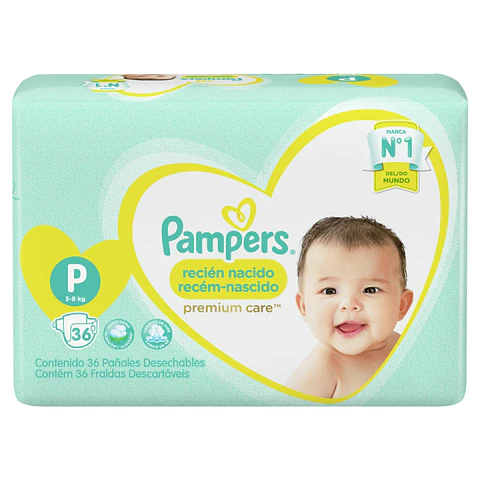 Pañal Pampers Premium Care Pequeño ( 36 Pañales )