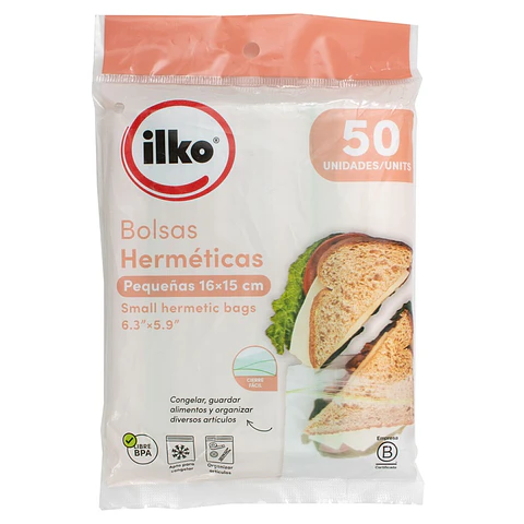 Bolsas Herméticas Pequeñas 16x15 CM Ilko ( 50 UD )